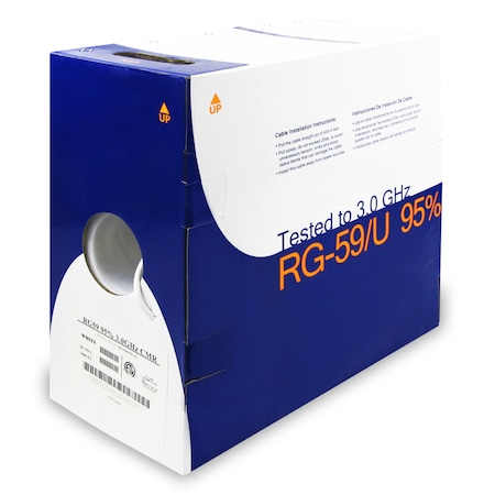 Bestlink Netware RG59 CMR Bare Copper 95% Braid- 1000Ft- White 202601WT